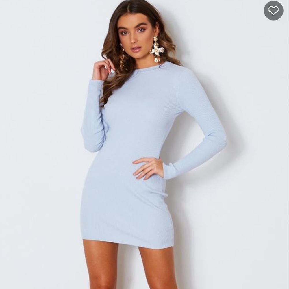 WHITE FOX BOUTIQUE BLUE RIBBED DRESS🦋